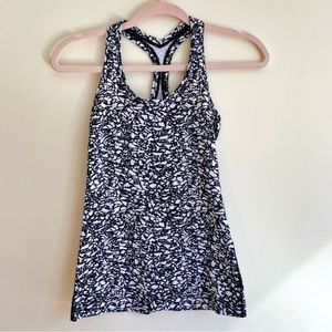 LULULEMON Cool Racerback Tank - Black & White Speckle